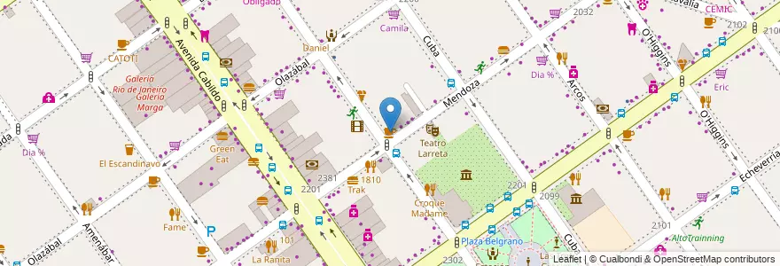 Mapa de ubicacion de Tienda de Café, Belgrano en Argentinien, Ciudad Autónoma De Buenos Aires, Buenos Aires, Comuna 13.