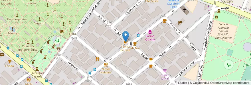 Mapa de ubicacion de Tienda de café, Palermo en Argentinië, Ciudad Autónoma De Buenos Aires, Buenos Aires, Comuna 14.