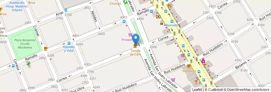 Mapa de ubicacion de Tienda de Café, Saavedra en الأرجنتين, Ciudad Autónoma De Buenos Aires, Buenos Aires, Comuna 13.