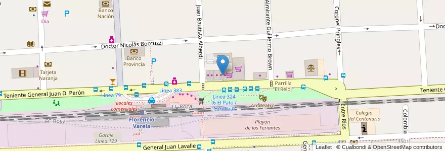 Mapa de ubicacion de Tienda de mascotas en 아르헨티나, 부에노스아이레스주, Partido De Florencio Varela, Florencio Varela.