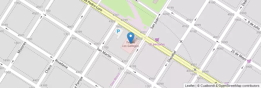 Mapa de ubicacion de Tienda Los Gallegos en Argentinië, Buenos Aires, Partido De General Pueyrredón, Mar Del Plata.