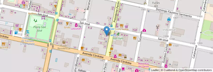 Mapa de ubicacion de Tienda Mónica en 아르헨티나, Santa Fe, Departamento Rosario, Municipio De Funes, Funes.