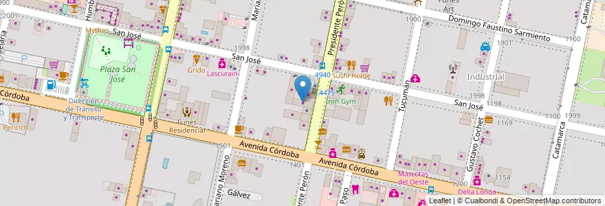 Mapa de ubicacion de Tienda Vedia en Arjantin, Santa Fe, Departamento Rosario, Municipio De Funes, Funes.