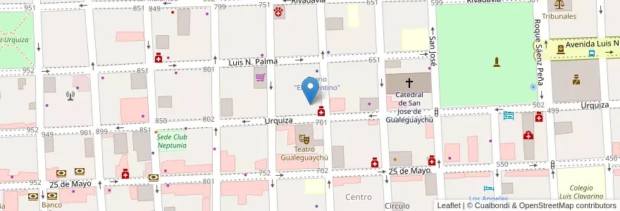 Mapa de ubicacion de Tiendas comerciales en آرژانتین, استان انتره ریوس, Departamento Gualeguaychú, Gualeguaychú, Gualeguaychú, Distrito Costa Uruguay Sur.