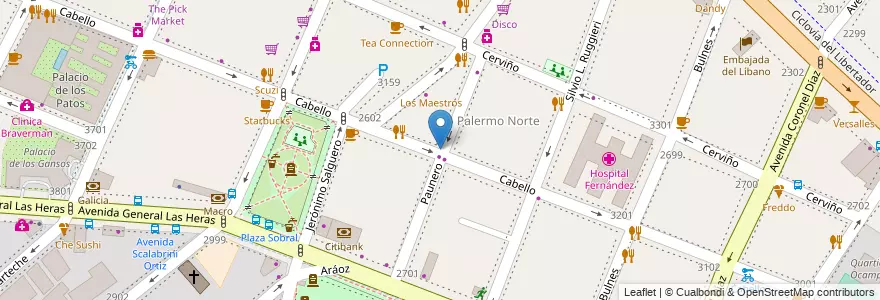 Mapa de ubicacion de Tiendas Naturales, Palermo en الأرجنتين, Ciudad Autónoma De Buenos Aires, Buenos Aires, Comuna 14.