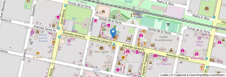 Mapa de ubicacion de Tierra Chica en Argentinien, Santa Fe, Departamento Rosario, Municipio De Funes, Funes.