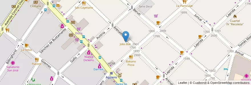 Mapa de ubicacion de Tierra Fertil, Recoleta en アルゼンチン, Ciudad Autónoma De Buenos Aires, Comuna 2, ブエノスアイレス.