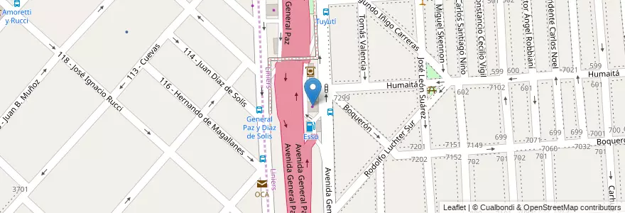 Mapa de ubicacion de Tigermarket, Liniers en 阿根廷, Ciudad Autónoma De Buenos Aires, 布宜诺斯艾利斯, Partido De Tres De Febrero.