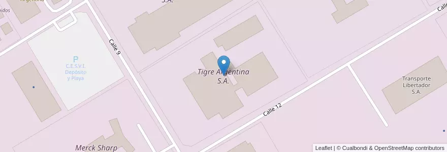 Mapa de ubicacion de Tigre Argentina S.A. en Arjantin, Buenos Aires, Partido Del Pilar, Fátima.