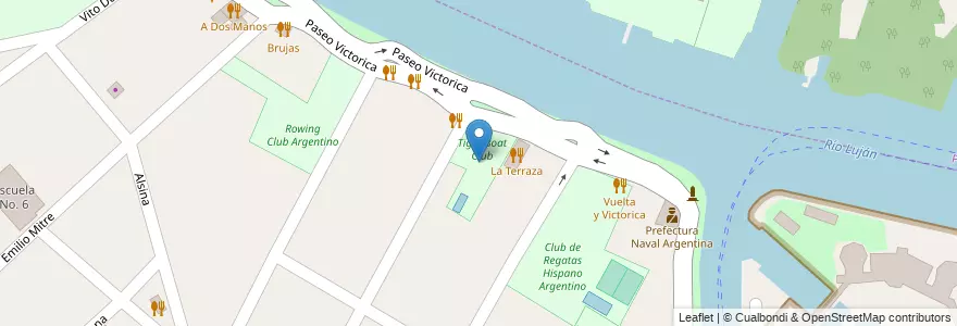 Mapa de ubicacion de Tigre Boat Club en 阿根廷, 布宜诺斯艾利斯省, Partido De Tigre, Tigre.