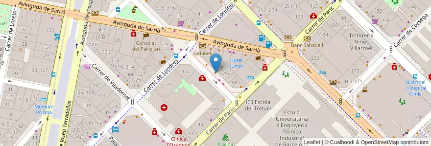 Mapa de ubicacion de Tijuana en Spanje, Catalonië, Barcelona, Barcelonès, Barcelona.