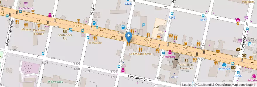 Mapa de ubicacion de Tijuana, Comida Mexicana en Argentinien, Santa Fe, Departamento Rosario, Municipio De Rosario, Rosario.
