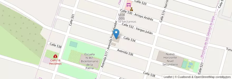 Mapa de ubicacion de Tinglado de Odij en アルゼンチン, フフイ州, Departamento Doctor Manuel Belgrano, Municipio De San Salvador De Jujuy, Alto Comedero.