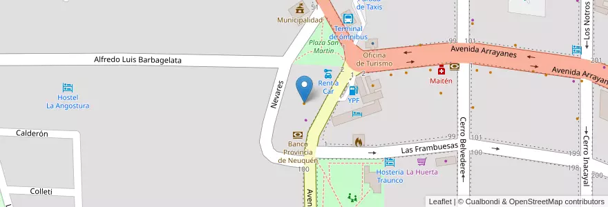 Mapa de ubicacion de Tinto Bistro en アルゼンチン, チリ, ネウケン州, Departamento Los Lagos, Villa La Angostura, Villa La Angostura.