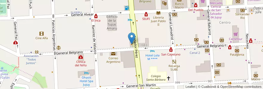 Mapa de ubicacion de Tio Bigote en Argentinië, Jujuy, Departamento Doctor Manuel Belgrano, Municipio De San Salvador De Jujuy.