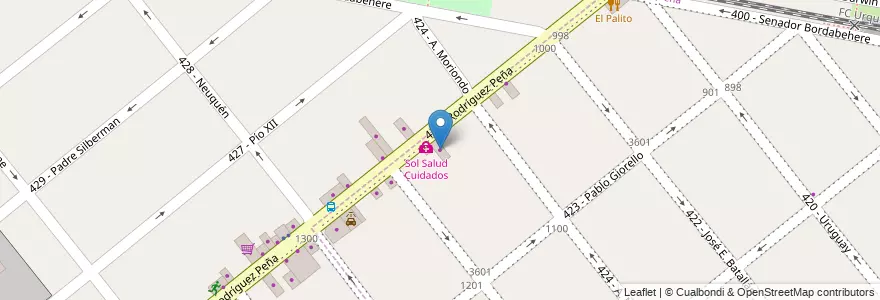 Mapa de ubicacion de Tio Lucas en アルゼンチン, ブエノスアイレス州, Partido De Tres De Febrero, Sáenz Peña.