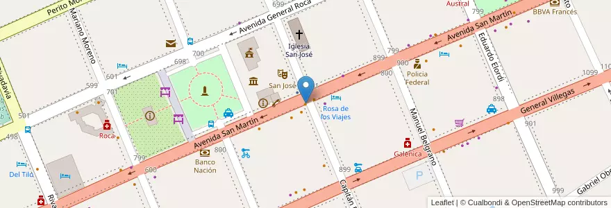 Mapa de ubicacion de Tio Paco Restobar en 아르헨티나, 칠레, 네우켄주, Departamento Lácar, Municipio De San Martín De Los Andes, San Martín De Los Andes.