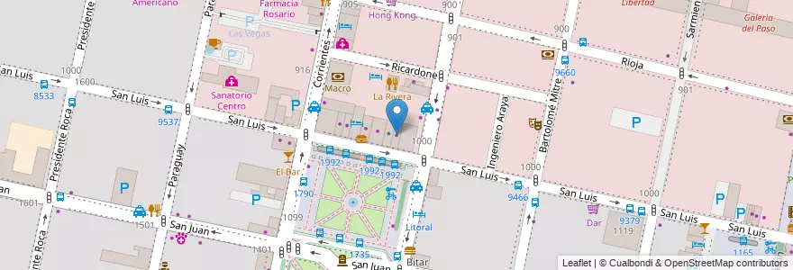 Mapa de ubicacion de Tio Tom en Argentina, Santa Fe, Departamento Rosario, Municipio De Rosario, Rosario.