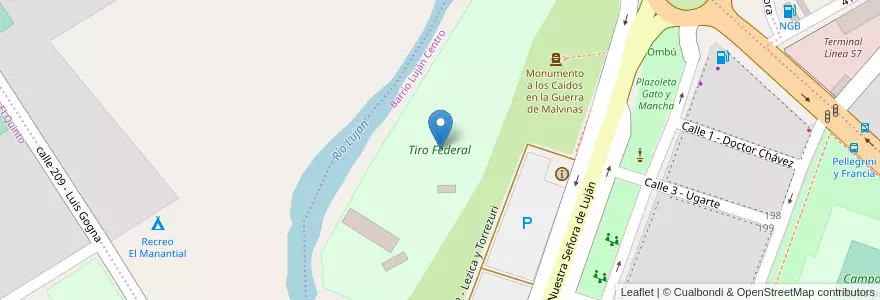 Mapa de ubicacion de Tiro Federal en Argentina, Buenos Aires, Partido De Luján.
