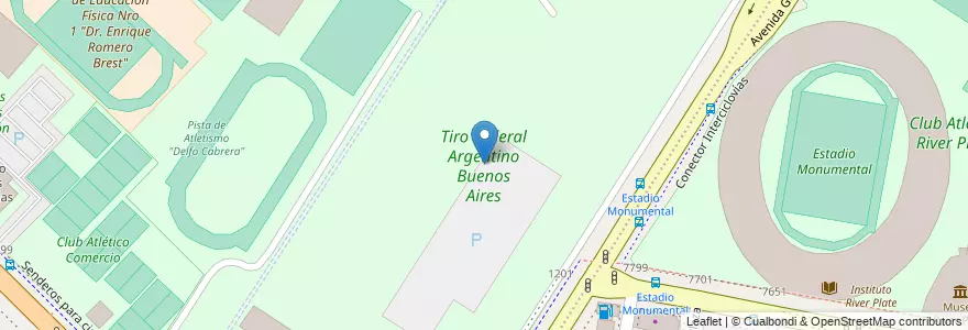 Mapa de ubicacion de Tiro Federal Argentino Buenos Aires, Nuñez en アルゼンチン, Ciudad Autónoma De Buenos Aires, ブエノスアイレス, Comuna 13.