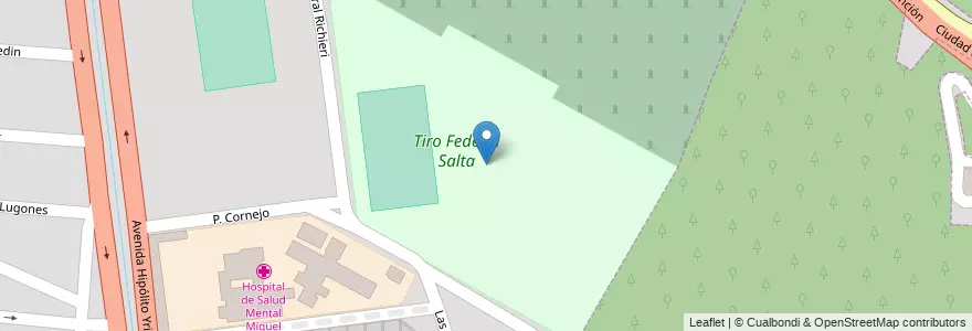 Mapa de ubicacion de Tiro Federal Salta en 阿根廷, Salta, Capital, Municipio De Salta.