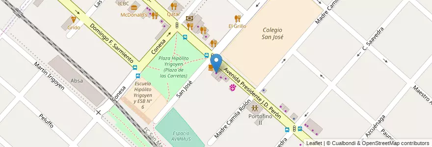 Mapa de ubicacion de Tito Cintat Neumaticos en Arjantin, Buenos Aires, Partido De San Miguel, Muñiz.