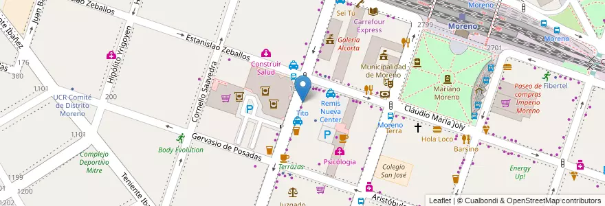 Mapa de ubicacion de Tito en الأرجنتين, بوينس آيرس, Partido De Moreno, Moreno.