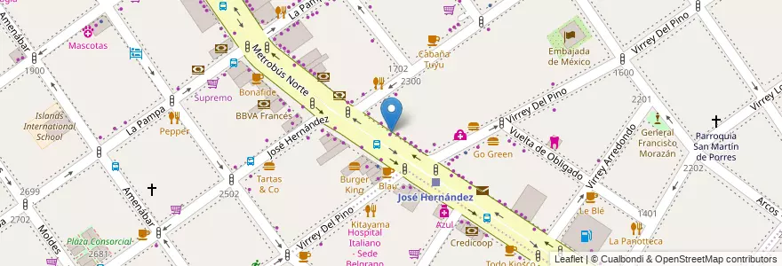 Mapa de ubicacion de TKL, Belgrano en アルゼンチン, Ciudad Autónoma De Buenos Aires, ブエノスアイレス, Comuna 13.