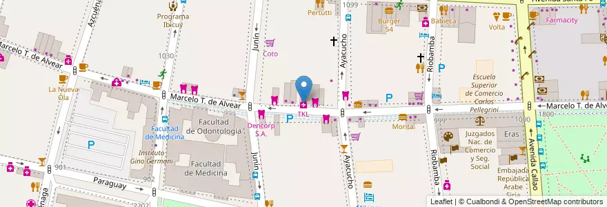 Mapa de ubicacion de TKL, Recoleta en Argentina, Ciudad Autónoma De Buenos Aires, Comuna 2, Buenos Aires.