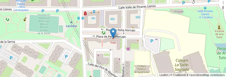 Mapa de ubicacion de Toda en Испания, Мадрид, Мадрид, Área Metropolitana De Madrid Y Corredor Del Henares, Мадрид.