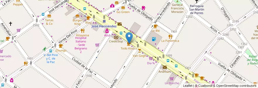Mapa de ubicacion de Todo Kiosco, Colegiales en Argentinië, Ciudad Autónoma De Buenos Aires, Buenos Aires, Comuna 13.