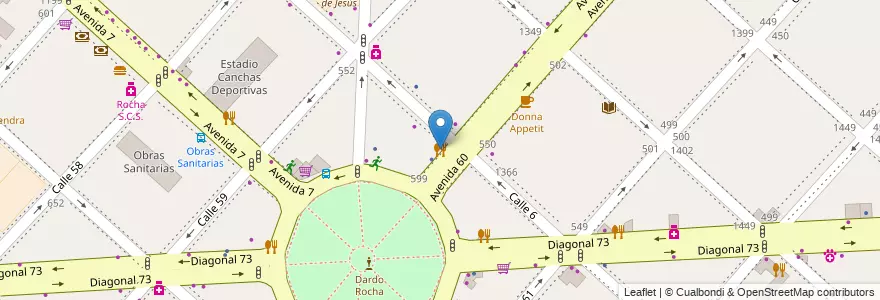 Mapa de ubicacion de Todo Milanesas, Casco Urbano en Arjantin, Buenos Aires, Partido De La Plata, La Plata.