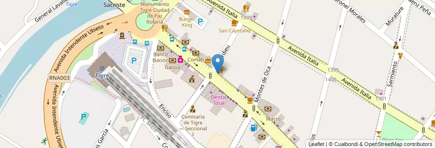 Mapa de ubicacion de Todo Pizza en Argentina, Buenos Aires, Partido De Tigre, Tigre.