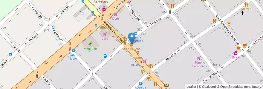 Mapa de ubicacion de Todo Relleno, Villa Crespo en アルゼンチン, Ciudad Autónoma De Buenos Aires, ブエノスアイレス, Comuna 15.