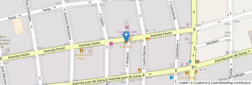 Mapa de ubicacion de Todo Rico, Boedo en アルゼンチン, Ciudad Autónoma De Buenos Aires, Comuna 5, ブエノスアイレス.