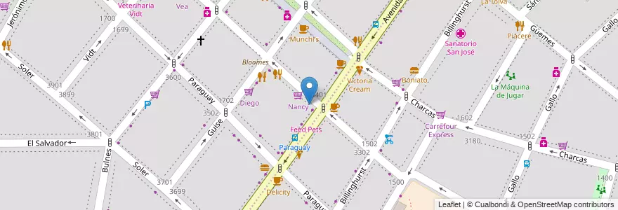 Mapa de ubicacion de Todo Tartas, Palermo en Argentinië, Ciudad Autónoma De Buenos Aires, Buenos Aires, Comuna 14.