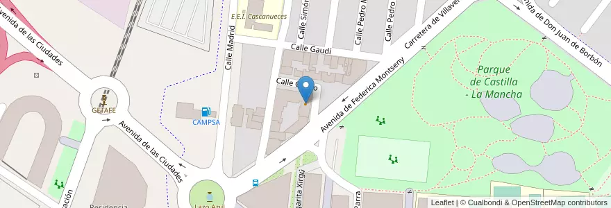 Mapa de ubicacion de Tokio Restaurante en إسبانيا, منطقة مدريد, منطقة مدريد, Área Metropolitana De Madrid Y Corredor Del Henares, Getafe.