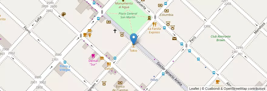 Mapa de ubicacion de Tokio en 아르헨티나, 부에노스아이레스주, Partido De La Matanza, San Justo.