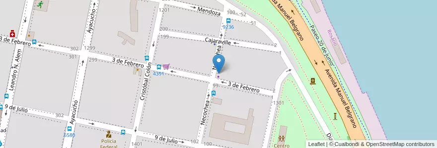 Mapa de ubicacion de Tomasso en Arjantin, Santa Fe, Departamento Rosario, Municipio De Rosario, Rosario.