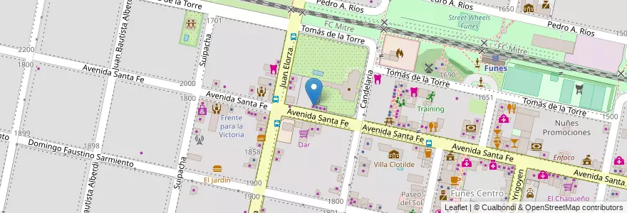 Mapa de ubicacion de Tomates en Arjantin, Santa Fe, Departamento Rosario, Municipio De Funes, Funes.
