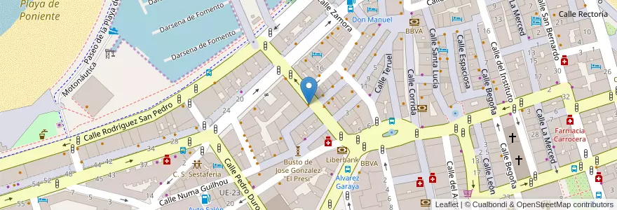 Mapa de ubicacion de Tommy Mel's en スペイン, アストゥリアス州, アストゥリアス州, Gijón/Xixón.