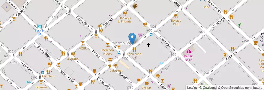 Mapa de ubicacion de Tomo jugos, Palermo en Argentine, Ciudad Autónoma De Buenos Aires, Buenos Aires, Comuna 14.
