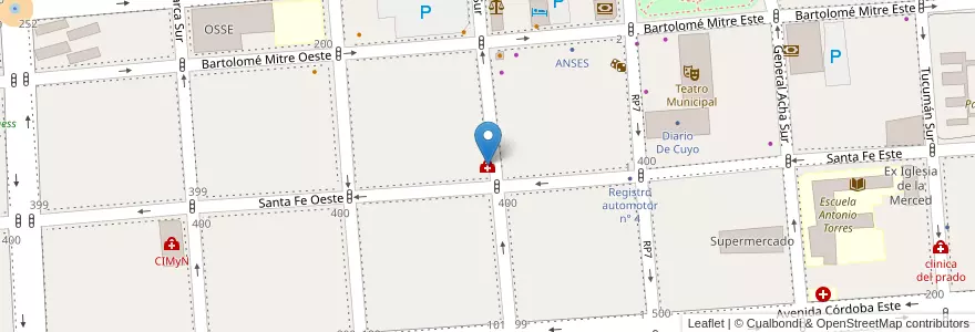 Mapa de ubicacion de Tomografía Computada Dres. Zorrilla Quinteros en Argentina, San Juan, Chile, Capital.