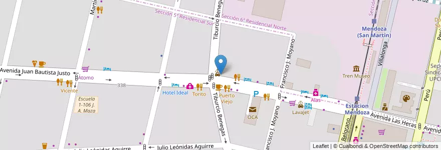 Mapa de ubicacion de Tomy's Bar en Argentina, Cile, Mendoza, Departamento Capital, Ciudad De Mendoza.