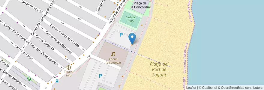 Mapa de ubicacion de Toni Pizzeria arroceria en Espagne, Communauté Valencienne, Valence, El Camp De Morvedre, Sagunt / Sagunto.