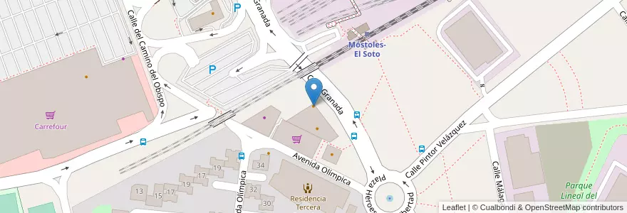 Mapa de ubicacion de Tony Roma's en Испания, Мадрид, Мадрид, Área Metropolitana De Madrid Y Corredor Del Henares, Móstoles.