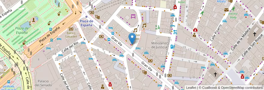 Mapa de ubicacion de Tony Roma's en Spagna, Comunidad De Madrid, Comunidad De Madrid, Área Metropolitana De Madrid Y Corredor Del Henares, Madrid.