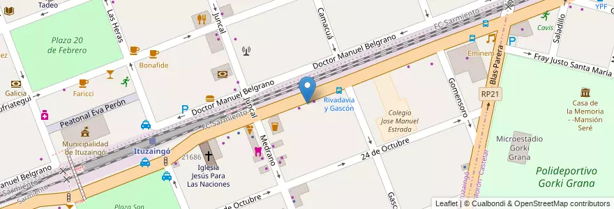 Mapa de ubicacion de Too Much en Argentinië, Buenos Aires, Partido De Ituzaingó, Ituzaingó.