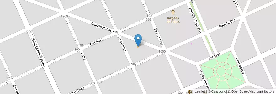 Mapa de ubicacion de Topacio en アルゼンチン, ラ・パンパ州, Departamento Conhelo, Municipio De Eduardo Castex, Eduardo Castex.