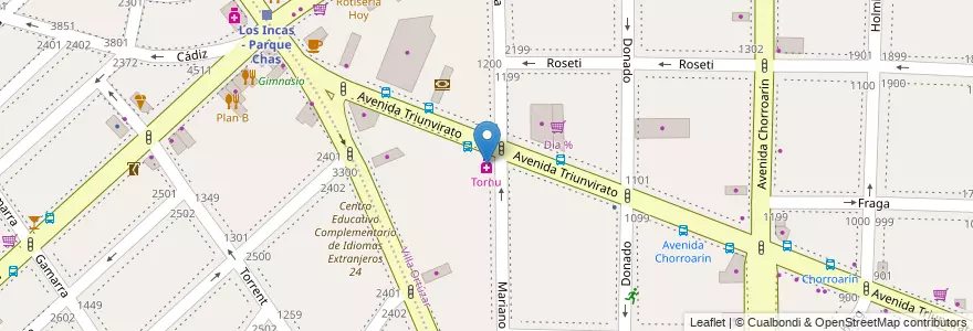 Mapa de ubicacion de Tornu, Parque Chas en Argentinië, Ciudad Autónoma De Buenos Aires, Buenos Aires, Comuna 15.